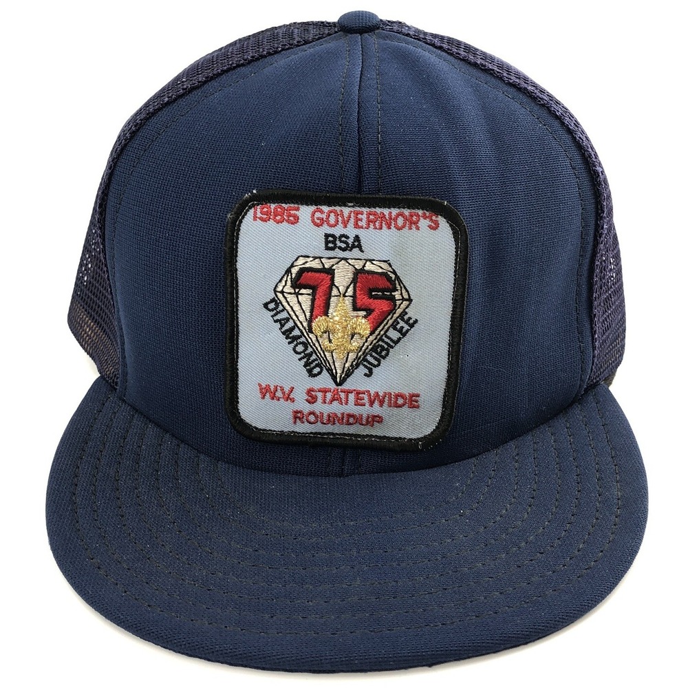 Vintage Trucker Hat‎ Cap Snap Back USA Patch 80s Diamond Jubilee Boy Scouts